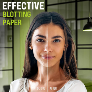 Natural Oil Blotting Sheets for Face with Bamboo Charcoal - 2pk/200 Makeup Friendly Oil Absorbing Sheets for Face - Blotting Papers for Oily Skin. Photo 2